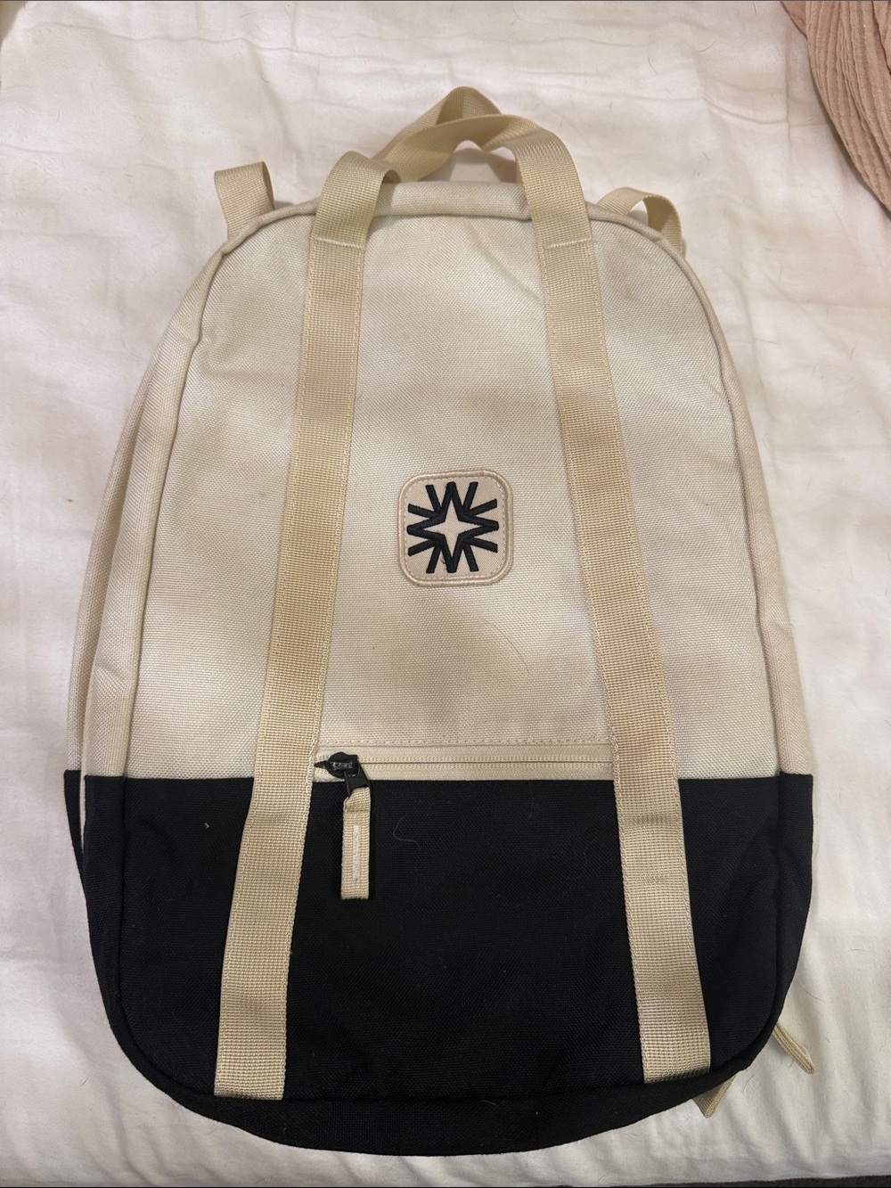 Walker Goods ARROW Two-Tone Cream and Black Canvas Backpack